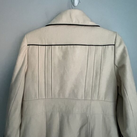 Pea Coat Women's Size 16 Wool Blend Cream/Ivory Button Up Career - Picture 14 of 16